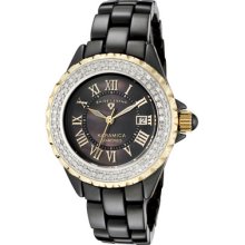 Swiss Legend Women's Karamica White Diamond (0.797 Ctw) Black Mop Dia