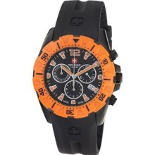 Swiss Military Calibre Marine Men's Black Dial Orange Rubber Band ...