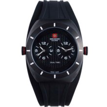 Swiss Military Calibre Watches Men's Commando Black Dial Black Rubber