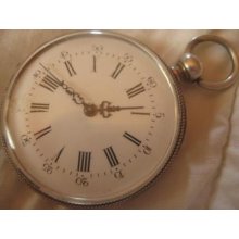 Swiss Pocket Watch Beautiful, Full Silverware, Very Thick, Work, Data Of 1865.