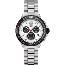 Tag Heuer Men's Stainless Steel Case and Bracelet Formula 1 Quartz Chronograph White Dial CAU1111BA0858