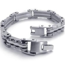 Tb16 Men's Simple Design Stylish Chain Biker Stainless Steel Bracelet Bangle