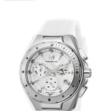 Technomarine Unisex Watch 110005 With Silver Dial And White Rubber Strap