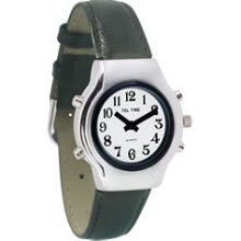 Tel-time Ladies Chrome Talking Watch - White Face, Le