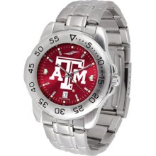 Texas A&M Aggies TAMU Mens Sport Anochrome Watch