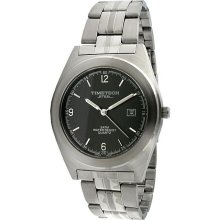 Timetech Men's Grey Dial Round Stainless Steel Watch