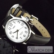 Timex - Ladies Black Leather Strap Watch Model - T2h331