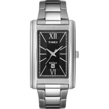 Timex Mens Fashion Collection Dress Black Indiglo Dial Stainless Steel Watch