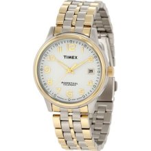 Timex Mens T2c061 Perpetual Calendar Boston Two-tone Stainless Steel Watch Wrist