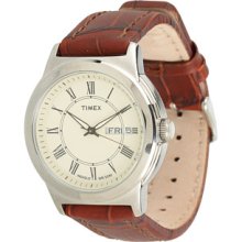 Timex Men's T2E581 Elevated Classics Dress Brown Leather Strap Watch