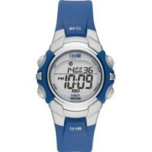 Timex Sports Unisex Watch Silver & Blue Resin Case Date & Day Calendar Function