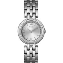 Timex Womens Dress Silver Dial Roman Numerals Stainless Steel Bracelet Watch