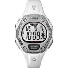 Timex Women's Ironman Mid-Size White/Silver 30-Lap Women's