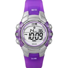 Timex Women's T5k459 1440 Sports Digital Silvertone Case Translucent Purple Watc