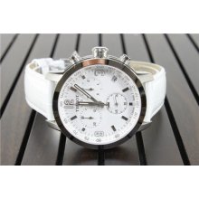 Tissot T055.417.16.017.00 Prc 200 White Leather & Dial Men's Watch