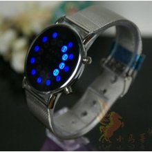 Tokyo Japanese Led Watch Silver Case & Blue Led