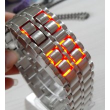 Tokyo Japanese Led Watch Silve Case & Red Led