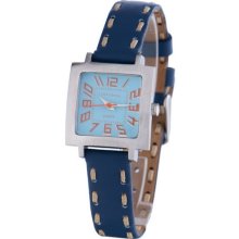 TOKYObay Womens Tramette Analog Stainless Watch - Blue Leather Strap - Blue Dial - T205-BL