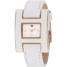 Tommy Hilfiger 1781153 White Enamel and Rose Gold Women's Watch