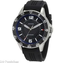 Tommy Hilfiger Black Silicone Strap Mens Sport Watch 1790835