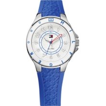 Tommy Hilfiger Watch, Womens Blue Silicone Strap 34mm 1781273