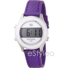 Tommy Hilfiger Women Digital Analog Silicone Watch Purple 1781024 Nib+warranty