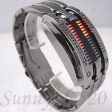 Top Stylish Metal Strap Red Led Date Mens Digital Watch