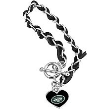 Touch by Alyssa Milano New York Jets Chain & Leather Strap Bracelet