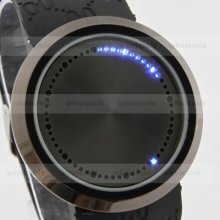 Touch Screen Silicone Band Creative Blue Led Flashing Digital Wrist Watch