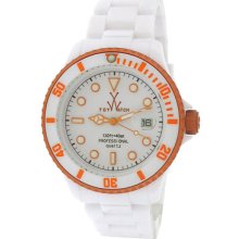 Toy Watch Fluo Aluminum And Plasterami White And Orange Unisex Watch Fla01whor