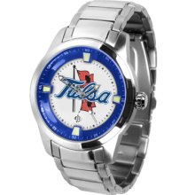 Tulsa Golden Hurricane Logo- Mens Titan Steel Watch