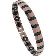 Tungsten Carbide & Ceramic Magnetic 2-tone Bracelet Btn126