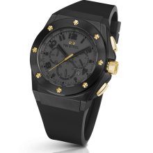 TW Steel Men's 'LutosF1Team' Black Dial Rubber Strap Quartz Watch