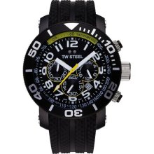 Tw Steel Tw75 Grandeur Diver Black Rubber Chronograph 48mm Fast Ship