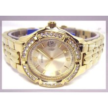 U85110l1 Guess Ladies Gold Tone Bubble Crystals Date Watch