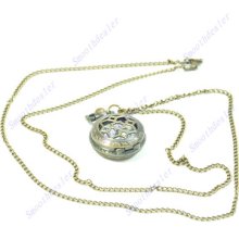 Unique Vintage Hollow Star Pocket Watch Necklace Chain