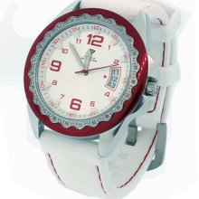 Unisex Aqua Master White Dial Red/silver Tone Case Diamond Watch W344