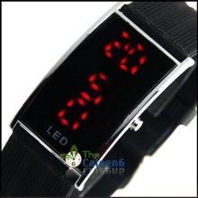 Unisex Fashion Red Led Light Sports Digital Watch