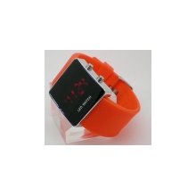 unisex jelly square mirror and fashion digital led wrist watches