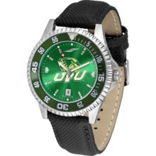 Utah Valley State (UVSC) Wolverines Competitor AnoChrome Men's Watch with Nylon/Leather Band and Colored Bezel