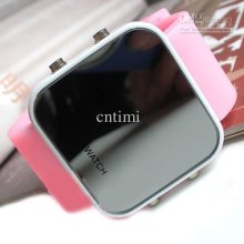 Vegan New Jelly Stylish Led Digital Date Pink Sport Watch Silicone W