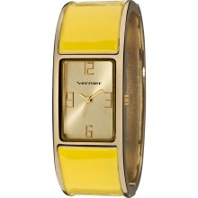 Vernier Ladies Colorful Block Bangle Fashion Watch (Yellow)