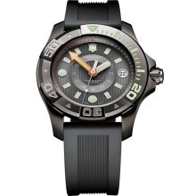 Victorinox Swiss Army 'Dive Master' Round Rubber Strap Watch Black