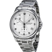 Victorinox Swiss Army Officers Chronograph White Dial Stainless S ...