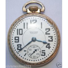 Vintage 10 Kt. Gold Filled Waltham Pocket Watch 21jewels