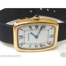 Vintage Mens Cartier Tank Incurvee In 18k Yellow Gold