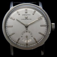 Vintage Original Zenith 40t Mechanical Chronometer Watch Steel Men's 50's