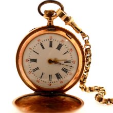 Vintage Solid 10kt Rose Gold Pocket Watch