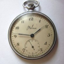 Vintage Soviet Russian Pocket Watch Molnija Molnia 18j Ussr