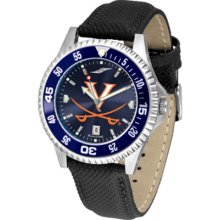 Virginia Cavaliers Competitor AnoChrome Men's Watch with Nylon/Leather Band and Colored Bezel